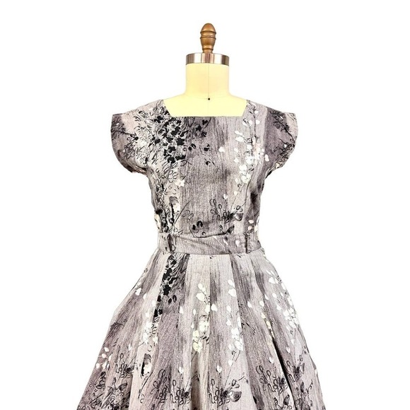 1950s VTG Philmont Sportswear of Miami Grey/Pink Floral Circle Skirt Set M/L - Picture 5 of 15